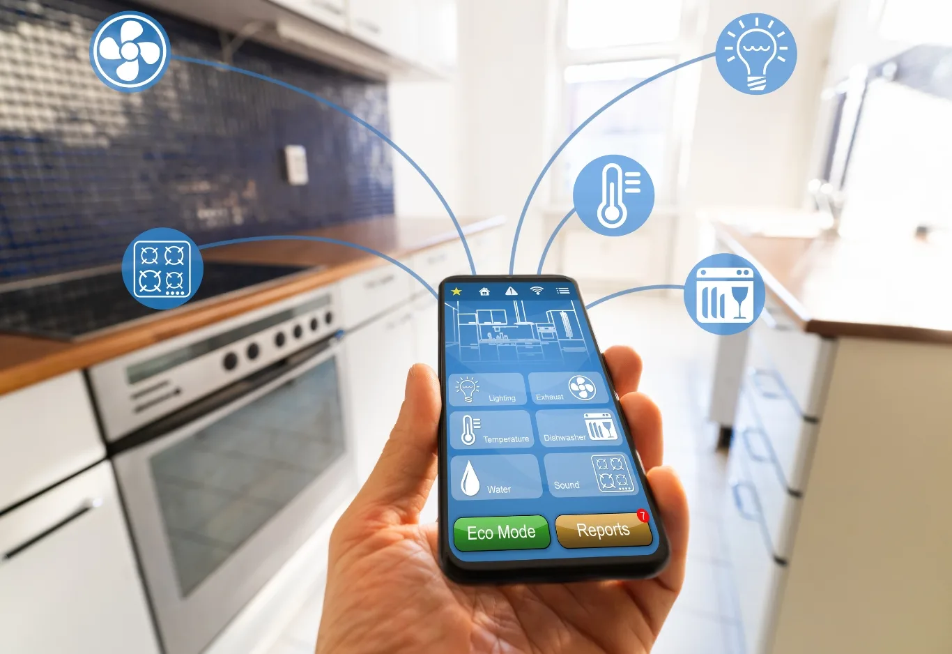 Smart home services ,controlling the house appliances via the phone app